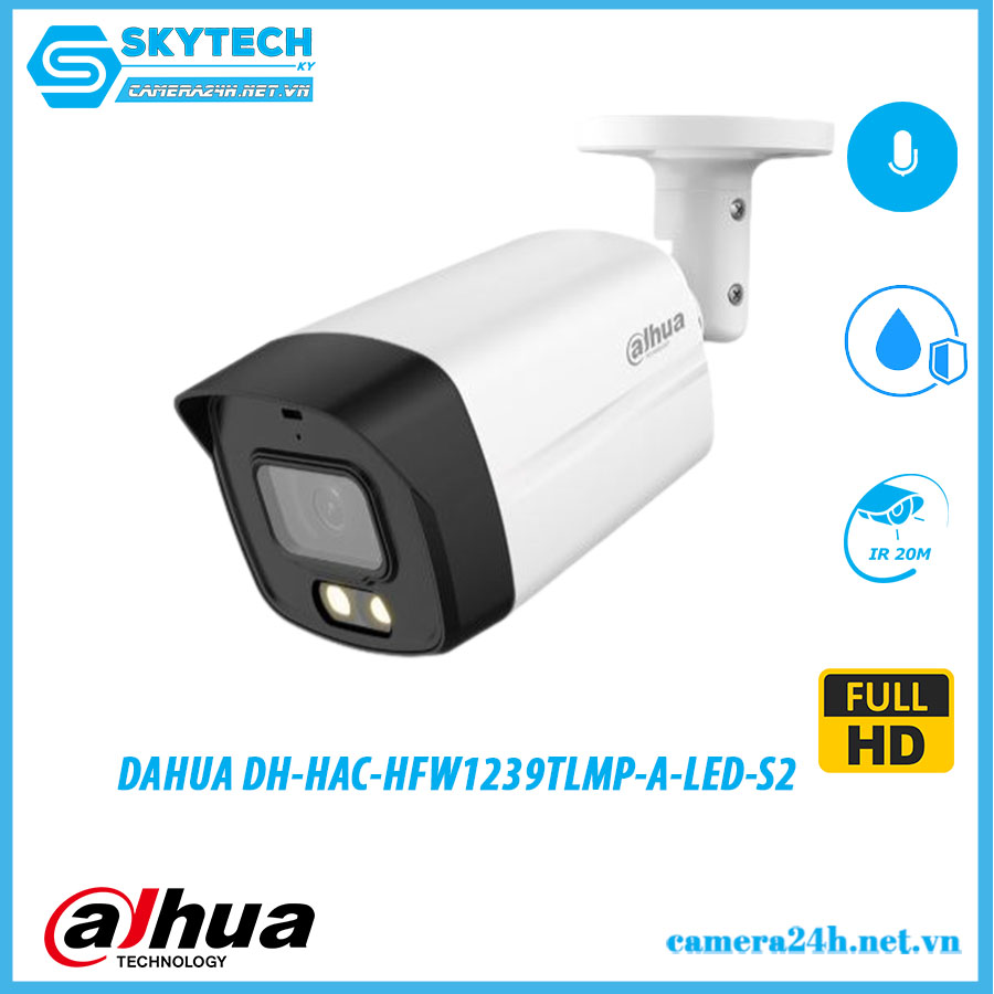 Camera HDCVI Dahua ngoài trời DH HAC HFW1239TLMP A LED S2