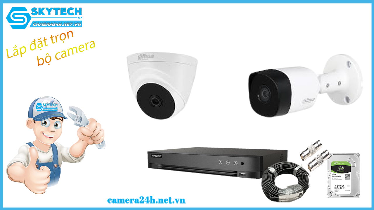 Trọn Bộ Camera Analog Đầu Ghi 2 Mắt Dahua 2.0 -1